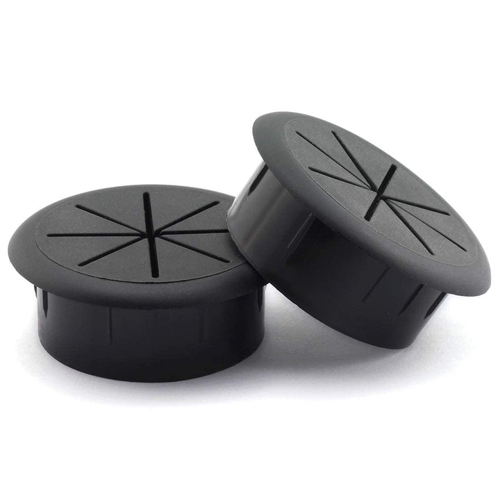 2PCS 2Inch (50mm) Desk Cord Grommets Wire Cable Hole Cover for Office PC Desk Cable Cord Cover Black