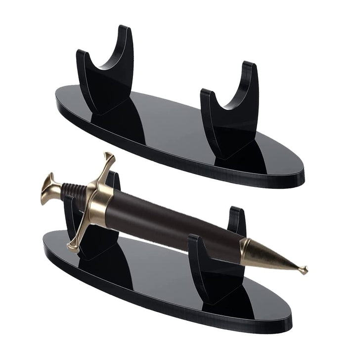 Dagger Display Stand Acrylic Desktop Dagger Stand Weapon Stand Sword Stand for Dagger Display (Oval Black 1 pack)