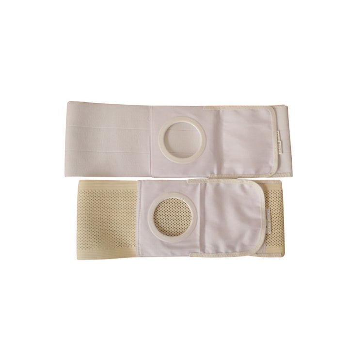 Elastic Ostomy Hernia Belt for Waist Abdominal with Stoma Opening (S, Beige)