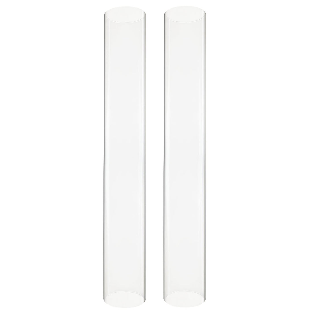 2 PCS (H:9.5 D:4) Open Ended Glass Hurricane Candleholder Tube Shade | Multiple Size Choices Open Flame Candle Chimney Tube Cover | Bottomless Cylinder