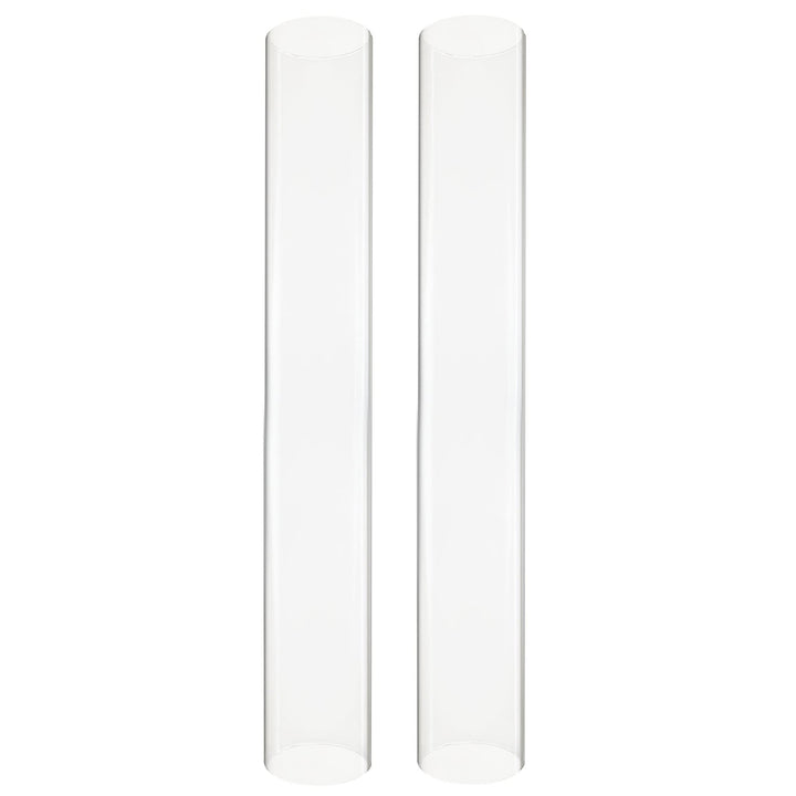 2 PCS (H:9.5 D:4) Open Ended Glass Hurricane Candleholder Tube Shade | Multiple Size Choices Open Flame Candle Chimney Tube Cover | Bottomless Cylinder