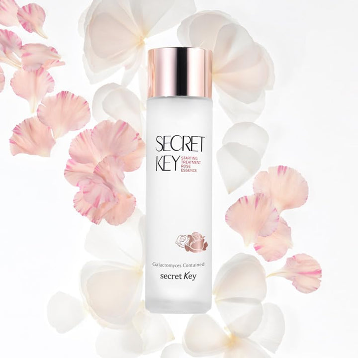 SECRETKEY Starting Treatment Essence Rose Edition, Nourishment & Hydration, Skin Soothing, Skin-texture Care, 94% of Galactomyces and Rose Water Synergy 5.07 fl. Oz. / 150ml, For Sensitive Skin