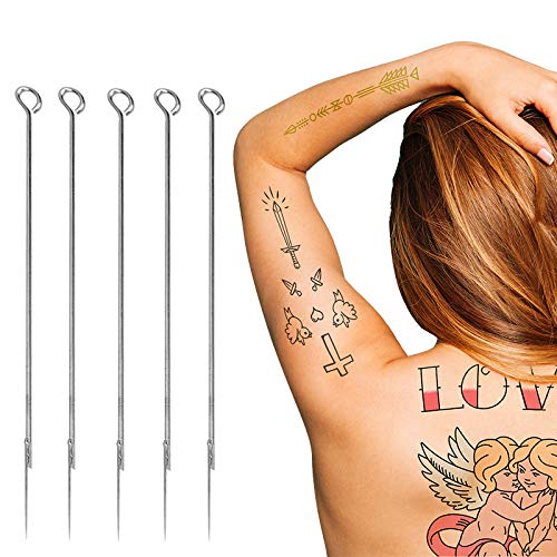Tattoo Needles Kit - 50PCS Mixed Tattoo Machine Needles 1RL,3RL,5RL,7RL,9RL,11RL Disposable Tattoo Gun Needles Assorted Bugpin Round Liners for Tattoo Kit and Tattoo Supplies (Mixed-RL-50pcs)