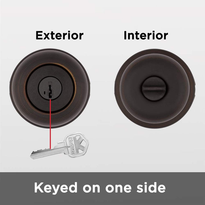 Juno Entry Knob Featuring SmartKey in Venetian Bronze
