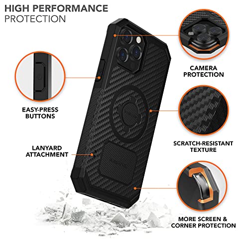 - iPhone 13 Pro Max Case, Rugged Series, Dual Magnet Plus MagSafe Compatible, Magnetic Protective Apple Gear, iPhone Cover with RokLock Twist Lock, Drop Tested Armor (Black)
