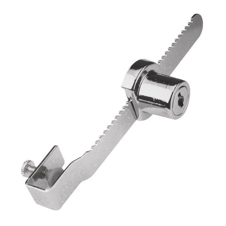 Products U 9949 Showcase Window Key Lock, 9/16 in. x 5-1/2 in., Steel, Chrome Plated, Fits 5/16 in. Glass