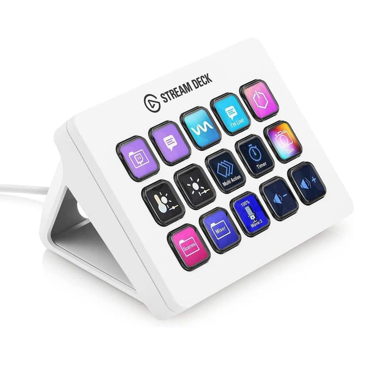 Stream Deck MK.2 White – Studio Controller, 15 macro keys, trigger actions in apps and software like OBS, Twitch, YouTube and more, works with Mac and PC