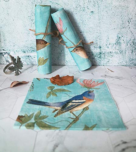 Paper Napkins, Alink Luncheon Party Napkins Serviettes Printed Birds 20 Count 2-Ply, 13 x 13 Inch