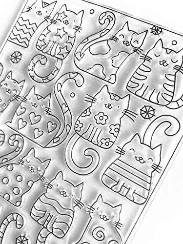 Cats Background Clear Stamps for Cards Making Decoration Clear Stamps and DIY Scrapbooking Crafting