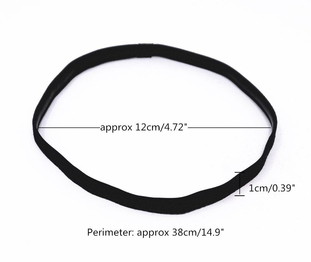 10pcs Anti-Slip Thin Elastic Black Sports Headbands Yoga Head Band Sweatband for Men and Women