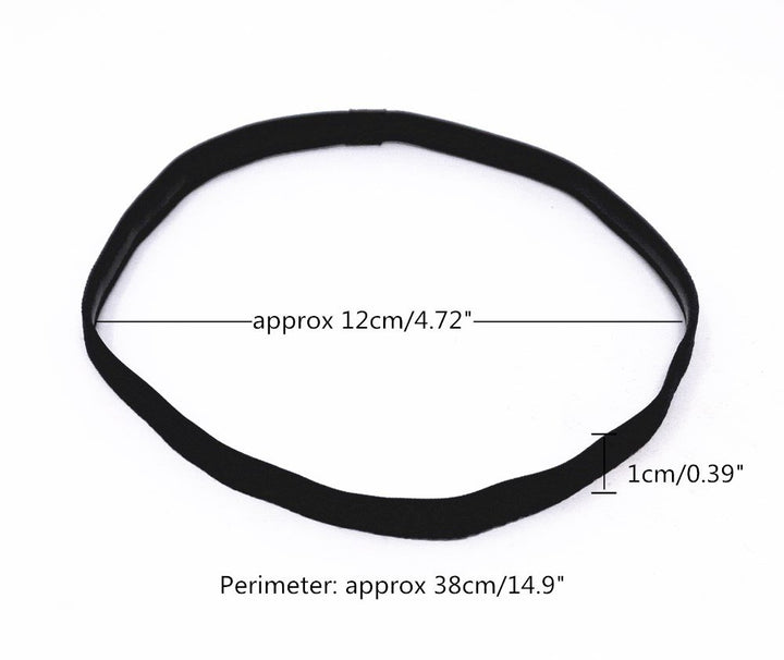 10pcs Anti-Slip Thin Elastic Black Sports Headbands Yoga Head Band Sweatband for Men and Women