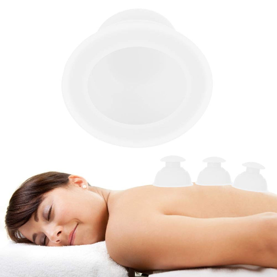 Anti Cellulite Cup, Silicone Vacuum Cups, Moisture Absorber Anti Cellulite Vacuum Cupping Cup Massage,Chinese Medical Vacuum Body Cupping Set Massage Therapy Acupressure(White)
