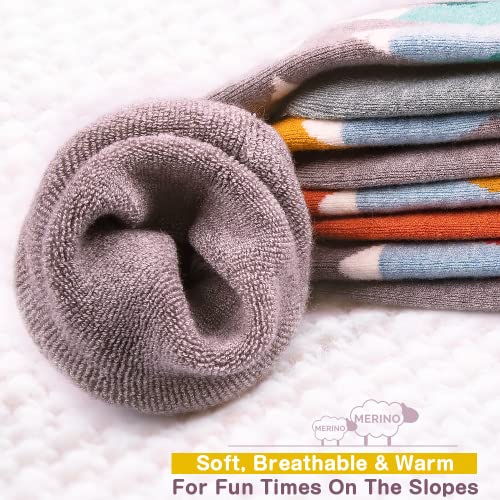 Kids Ski Socks - Merino Wool Blend, Over the Calf Design (S, Gray - 2)