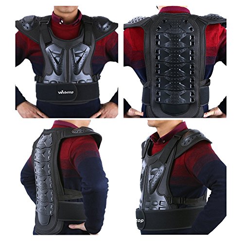Motorcycle Chest Protector Adults Dirt Bike Body Chest Spine Protector Armor Vest for Skiing M