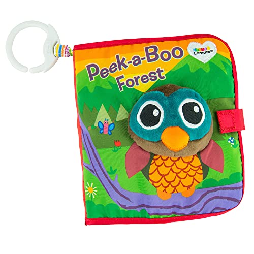 Peek-A-Boo Forest Soft Baby Book - Clip-On Cloth Book - Washable Crinkling Fabric Pages for Sensory Play - Teething and Learning Toys for Babies - 6 Months and Up