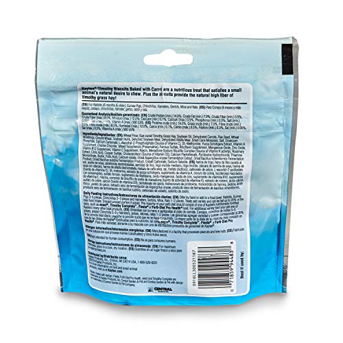 Timothy Biscuits Baked Treat for Pet Guinea Pigs, Rabbits & Other Small Animals, Carrot, 4 oz
