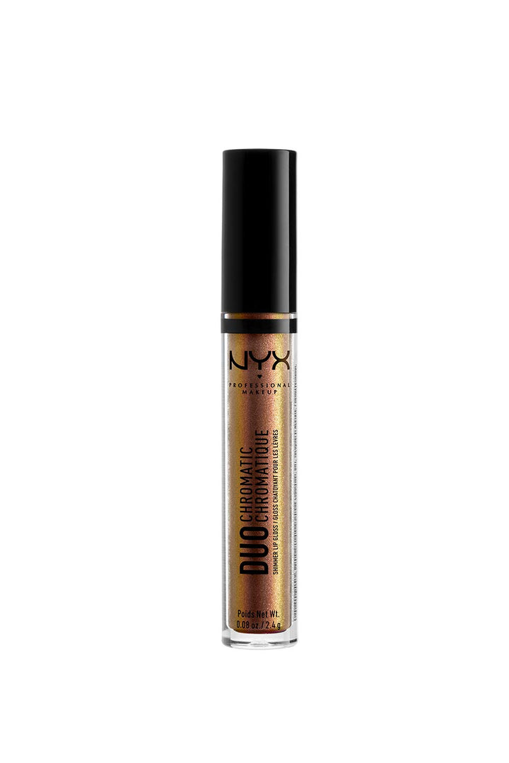 PROFESSIONAL MAKEUP Duo Chromatic Lip Gloss - Fairplay, Sheer Base With Gold/Coral Duo Chromatic Pearls