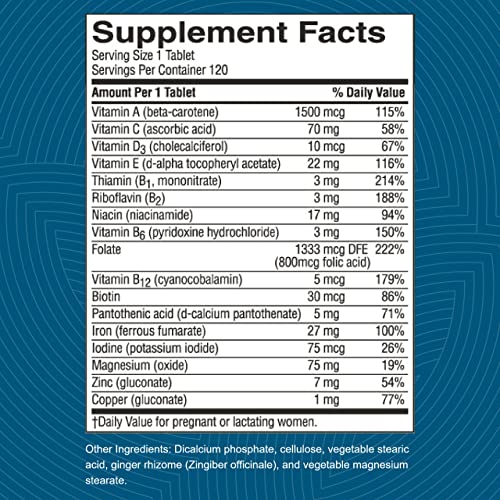 Nature's Sunshine Prenatal, 120 Tablets | Prenatal Vitamin Provides a Combination of Vitamins and Minerals to Support the Nutritional Needs of Both Mother and Child