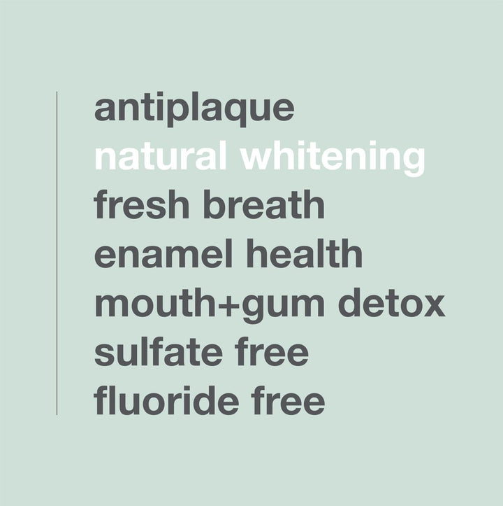 Fluoride Free Whitening & Antiplaque Toothpaste, Natural Peppermint, Mouth & Gum Detox, SLS Free, EWG Verified Clean & Safe Ingredients, 5.25oz, Made in USA