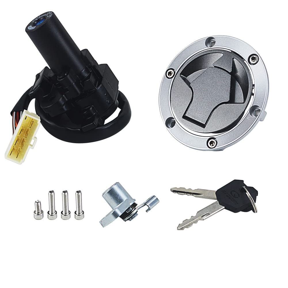 Ignition Switch Gas Cap seat Lock and Key fits for Kawasaki EX250 Ninja 250 2008-2014,EX300 Ninja 300 2013-2017,ER250 300 Z250 Z300 2013-2016,Z250SL