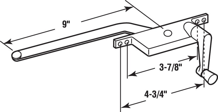 Prime-Line H 3520 9 In., Aluminum Diecast, Casement Operator, Right Hand, Square Type (Single Pack)