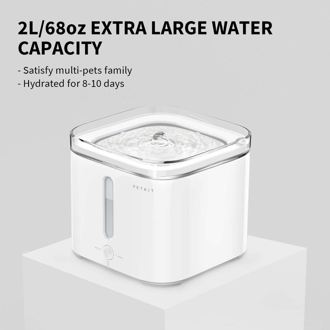 Automatic Pet Water Fountain, with Anti-Dry Burning Pump, Smart/Normal Modes, Water Level Window, Ultra-Quiet, Quadruple Filtration Cat/Dog Water Dispenser -2L