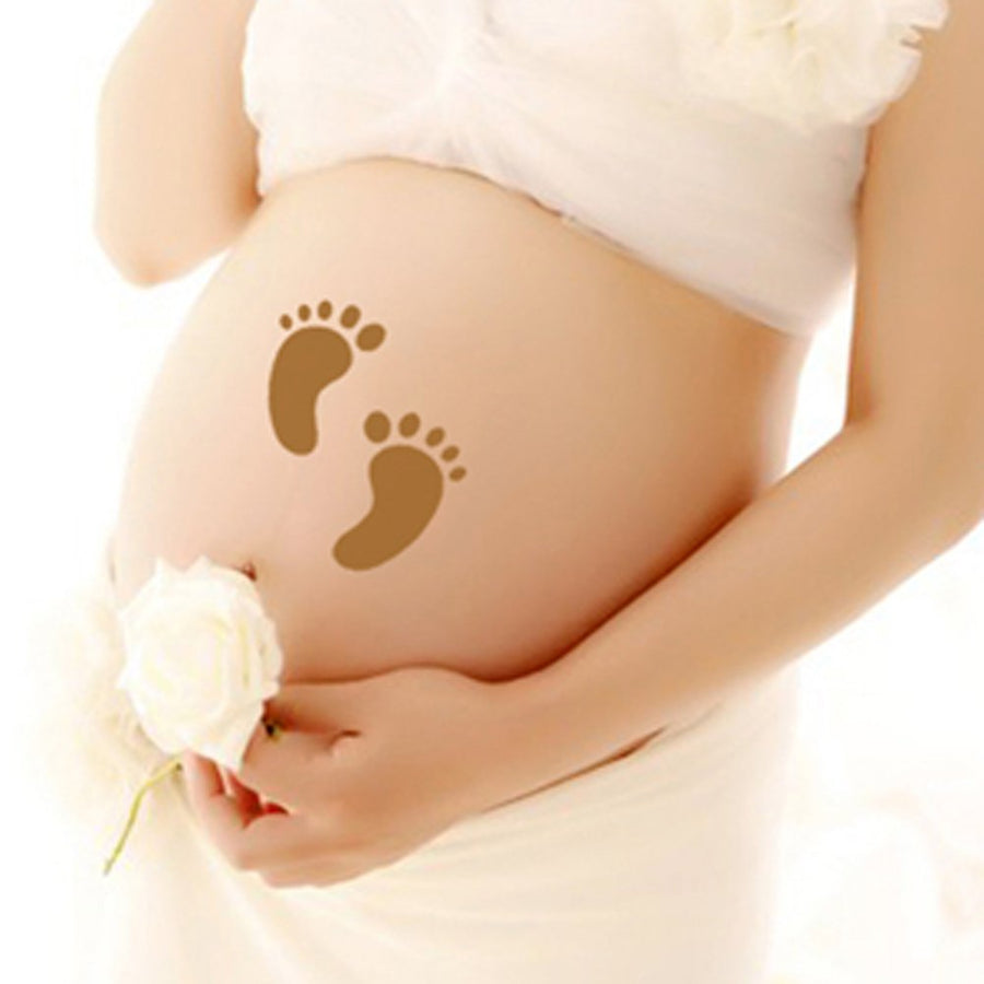 Women's Facial Expressions Pregnancy Baby Bump Belly Stickers Maternity Week Stickers Pregnant Woman Photography Props 5 Sheets