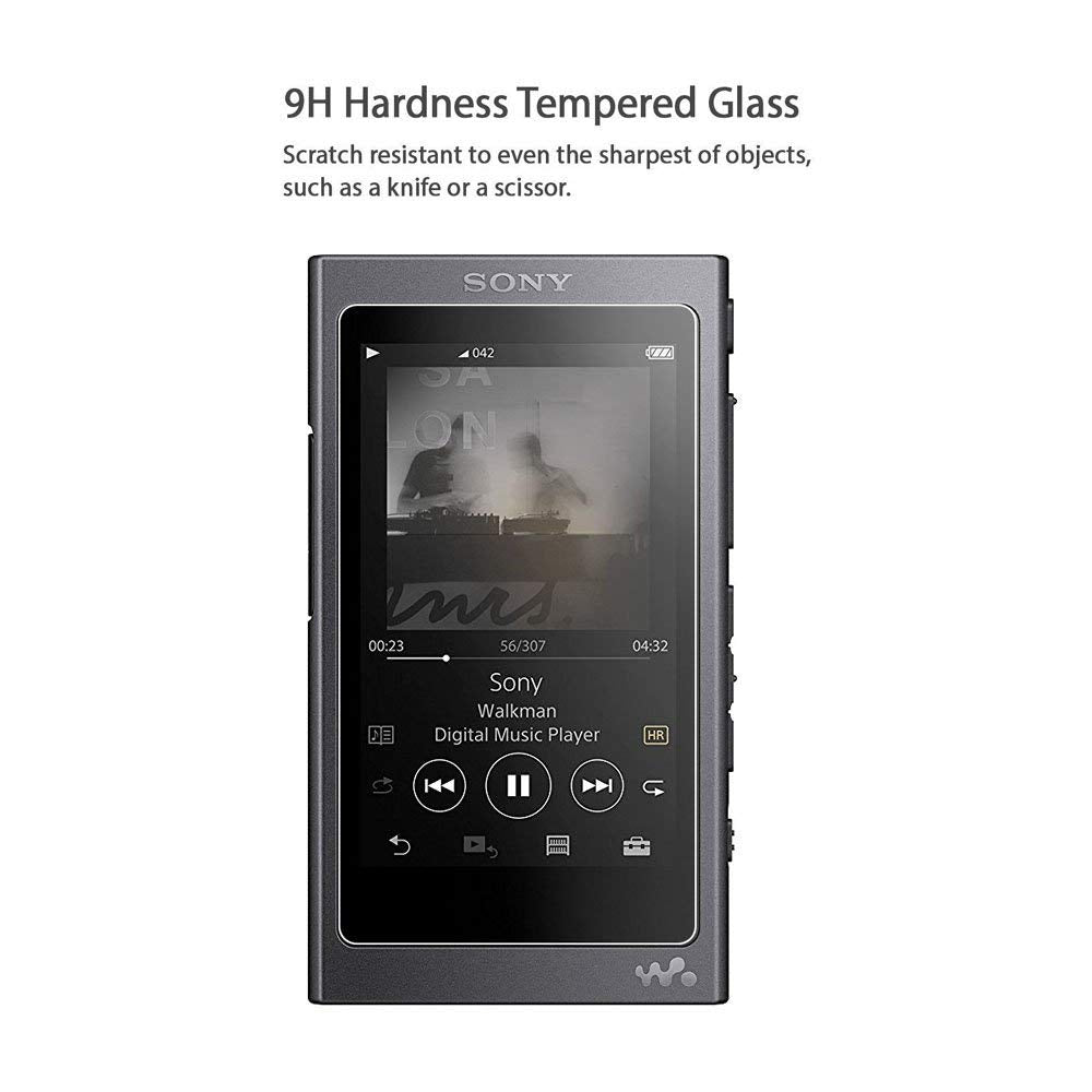 (2 Pack) for Sony NW-A55/ NW-A56 Screen Protector,9H Hardness Tempered Glass Screen Protector for Sony A55 A56 with Anti-fingerprint Bubble-Free Crystal Clear