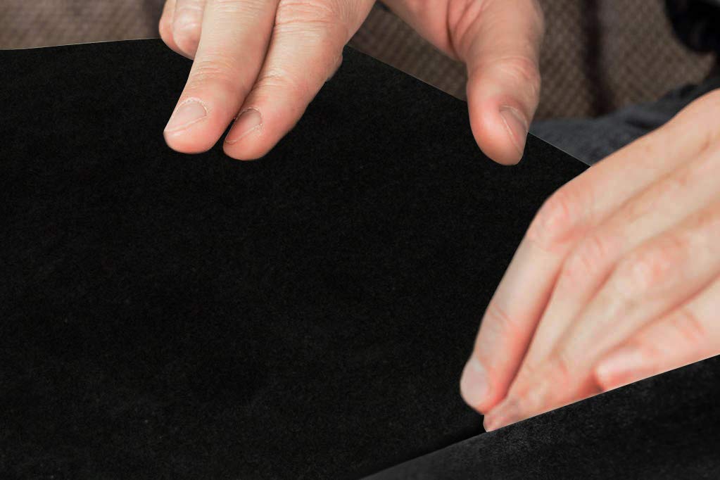 Black Self Adhesive Velvet Fabric Sticky Felt Sheets for Art & Crafts, Jewelry Box, Drawer Liners- 2PCS x (17.3 x 39.3)