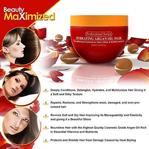 Hydrating Argan Oil Hair Mask and Deep Conditioner for Dry or Damaged Hair - 8.45 Oz