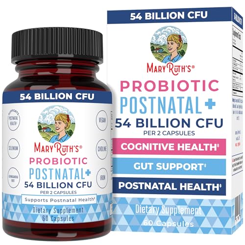 Postnatal Probiotics for Breastfeeding Women | Nursing Probiotic Capsules with Vitamins | Minerals & Antioxidants | 54 Billion CFU | Non-GMO | Vegan | 30 Servings