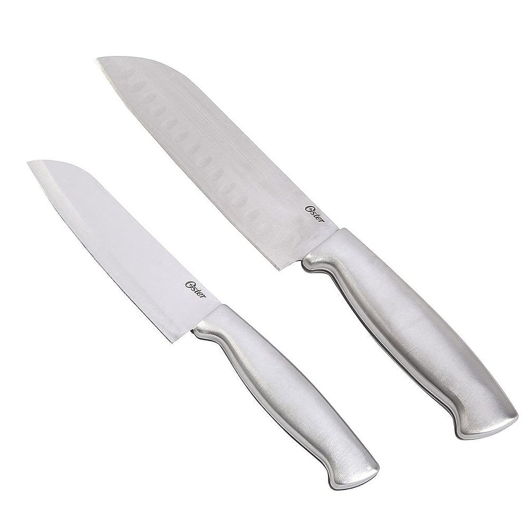 Oster Baldwyn 2 Piece Stainless Steel Santoku Set