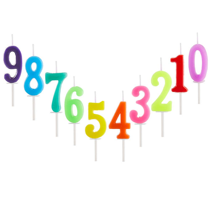 10 Pieces Birthday Candles Cake Numeral Candles Number 0-9 Glitter Cake Topper Decoration for Party, Wedding, Bottle Service, Night Club,Kids,Adults (Colourful)