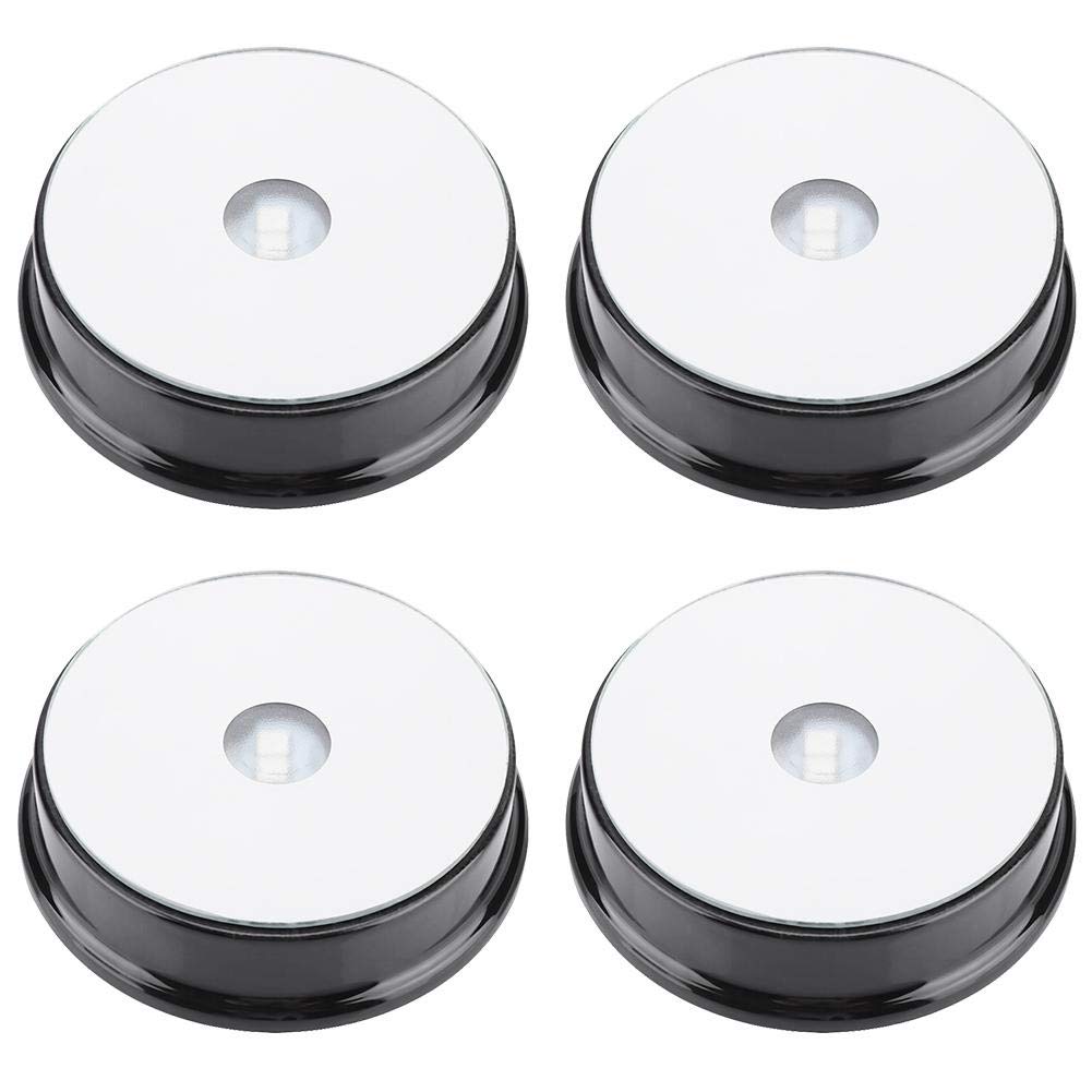 4 Pcs LED Crystal LED Display Base, Seven Color LED Light Base Stand Art Figurine Decoration Light Stand Base Round Show Stand Display 9 (01)