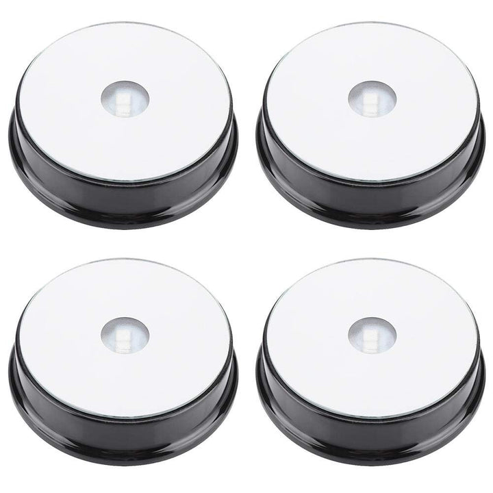 4 Pcs LED Crystal LED Display Base, Seven Color LED Light Base Stand Art Figurine Decoration Light Stand Base Round Show Stand Display 9 (01)