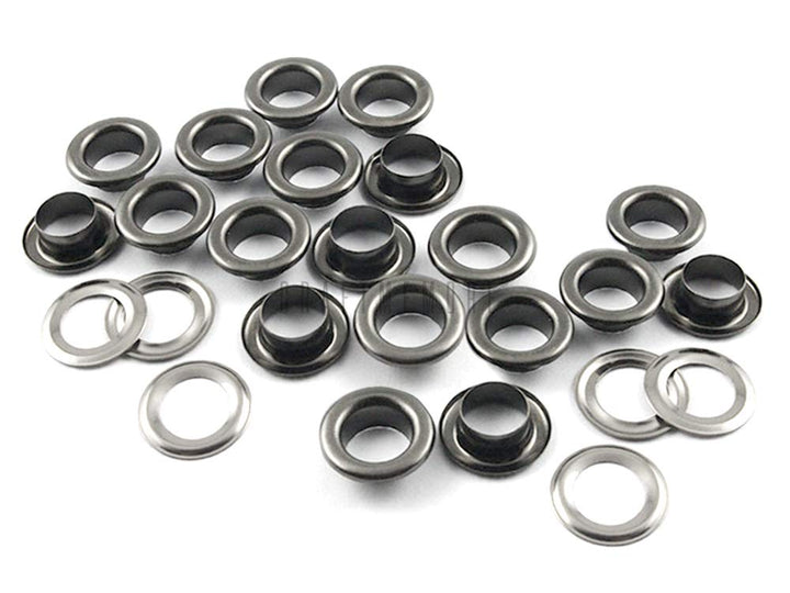 CRAFTMEmore 5/16 (8MM) Hole 100 Sets Grommets Eyelets with Washers for Shoes, Bead Cores, Clothes, Leather, Canvas (Gunmetal)