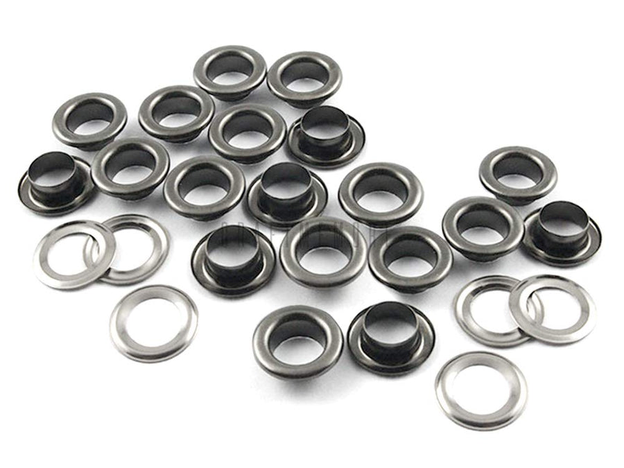 CRAFTMEmore 5/16 (8MM) Hole 100 Sets Grommets Eyelets with Washers for Shoes, Bead Cores, Clothes, Leather, Canvas (Gunmetal)