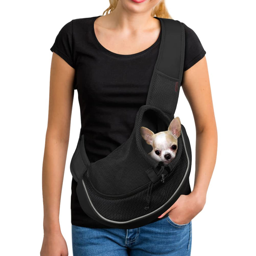 Pet Dog Sling Carrier Breathable Mesh Travel Safe Sling Bag Carrier for Dogs Cats