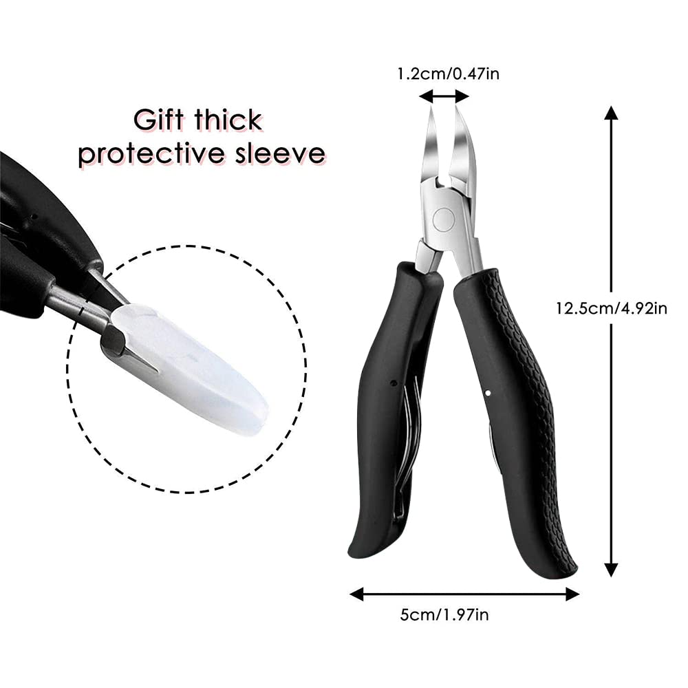 Luxurious Toe Nail Clippers Professional 9 Pcs Podiatrist Toe Nail Cutters for Thick & Ingrown Toe Nail Clippers for Men & Women Podiatrist Toe Nail Set(Premium, Large Size,Black)