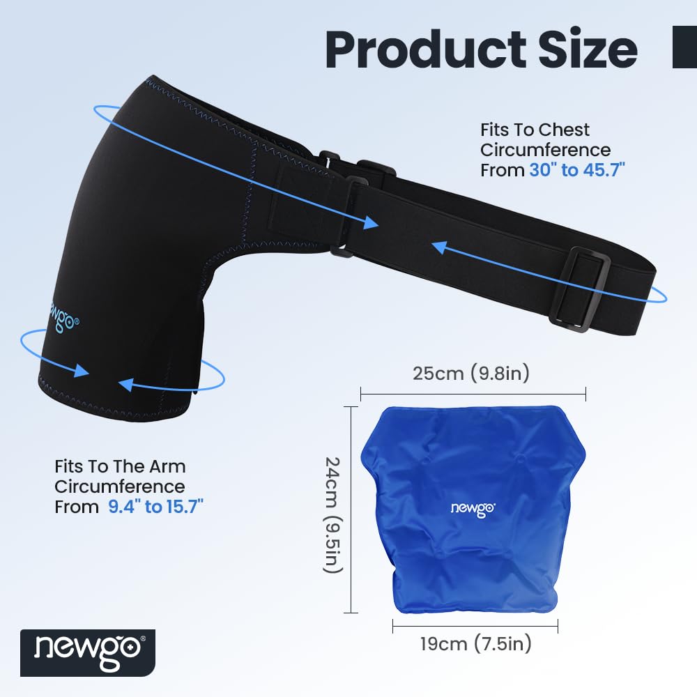 Shoulder Ice Pack Rotator Cuff Cold Therap, FSA HSA Eligible, Shoulder Ice Pack Wrap Cold Pack for Shoulder Pain Relief, Recovery After Shoulder Surgery, Sore Muscles, Tendonitis (M)