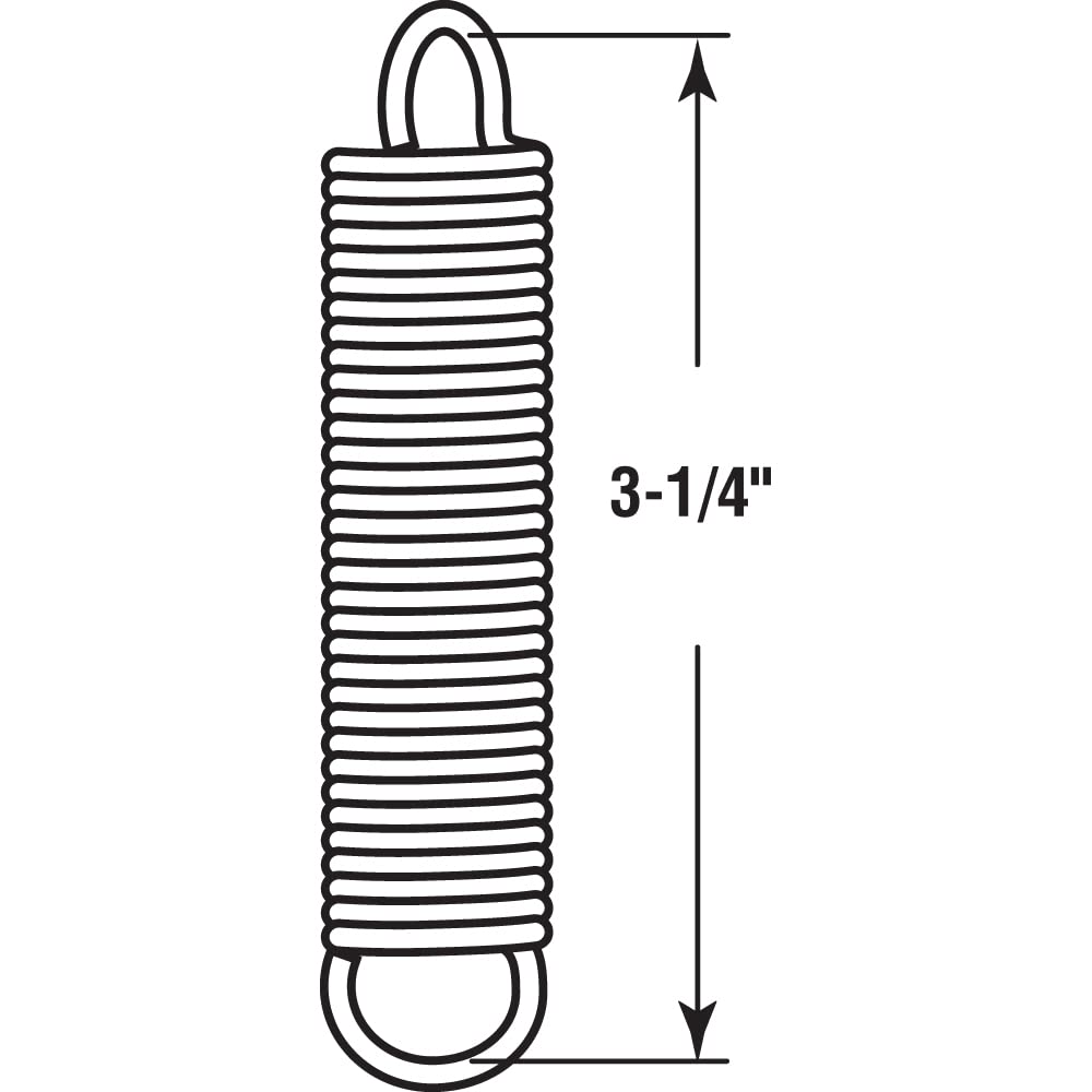 Handyman Springs SP 9618 Steel Construction, Nickel-Plated Finish, 0.072 GA x 5/8 in. x 3-1/4 in, Single Loop Open, (2-Pack) Extension Spring