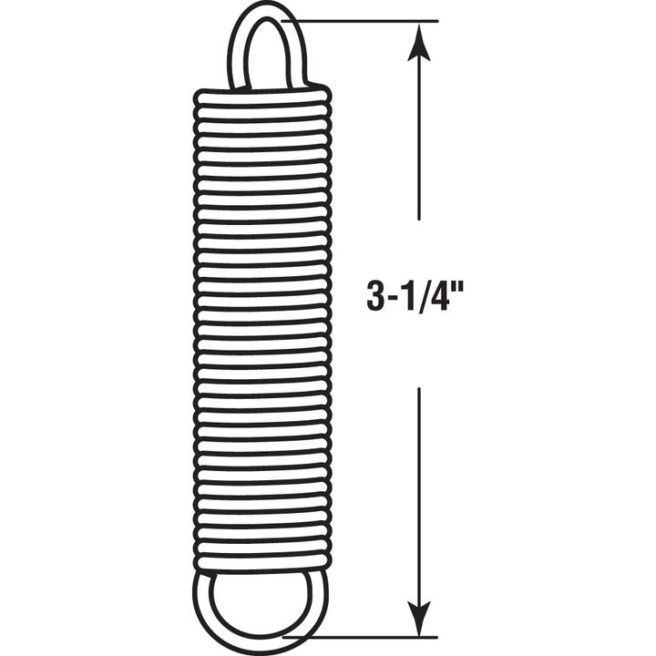 Handyman Springs SP 9618 Steel Construction, Nickel-Plated Finish, 0.072 GA x 5/8 in. x 3-1/4 in, Single Loop Open, (2-Pack) Extension Spring