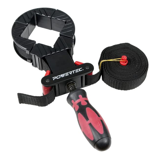 Strap Clamps for Woodworking – Quick Release Band Clamps with Ergonomic Handle, Adjustable Picture Frame Clamp, 13 ft Strap Belt Clamps for Cabinets and Drawers (71101V)