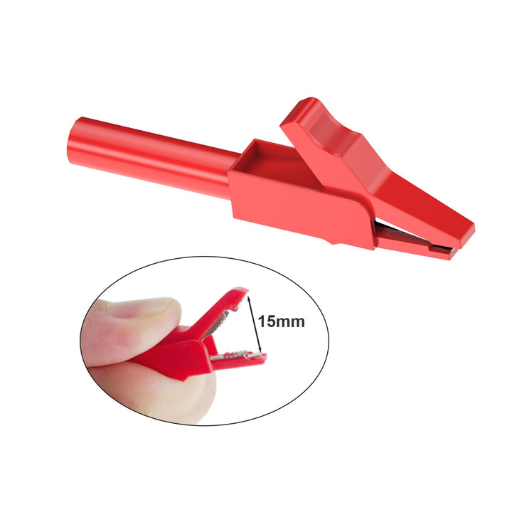 10PCS Insulated Alligator Crocodile Clips with 4mm Banana Jack Socket 300V 15A Five Colors for Multimeter Electrical Testing