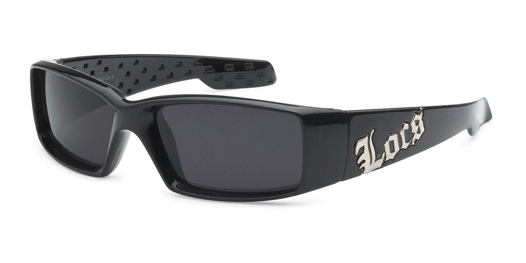 LOCS Square Massive Gangster Shades Mens Bad Boy Sunglasses - Black