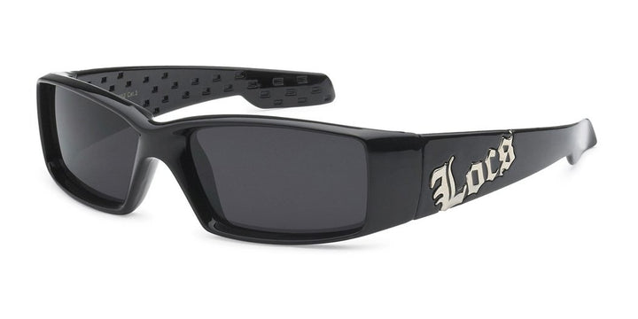 LOCS Square Massive Gangster Shades Mens Bad Boy Sunglasses - Black