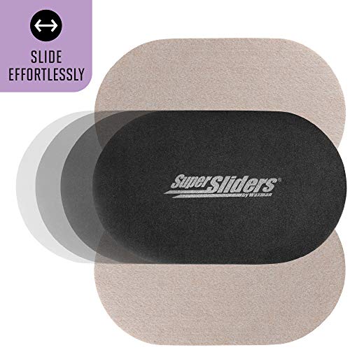 3 1/2 x 6 Oval Reusable Furniture Sliders for Hard Surfaces - Effortless Moving and Surface Protection, Beige (4 Pack)