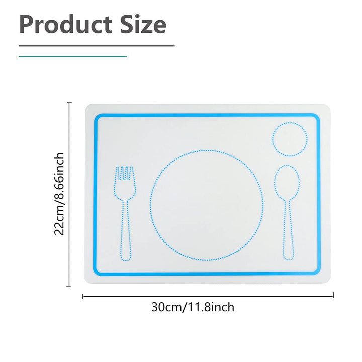 Silicone Placemats for Kids, 2PCS Non-Slip Reusable Baby Placemat Eating Table Mat, Waterproof Stain Resistant Table Setting Food Mat for Toddler Baby Kids, Easy to Clean and Roll Up (11.8x8.7inch)