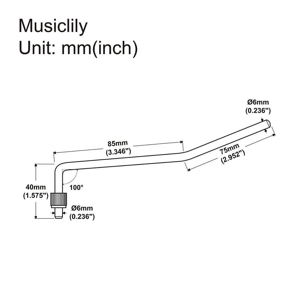 Pro 6mm Collared Steel Tremolo Arm Whammy Bar Vibrato Arm for Floyd Rose Double Locking Tremolo Bridge Electric Guitar, Gold