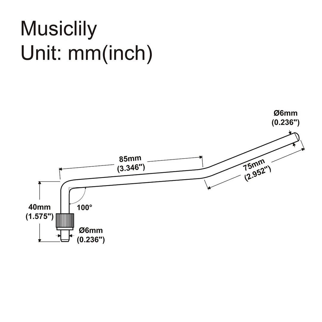 Pro 6mm Collared Steel Tremolo Arm Whammy Bar Vibrato Arm for Floyd Rose Double Locking Tremolo Bridge Electric Guitar, Gold